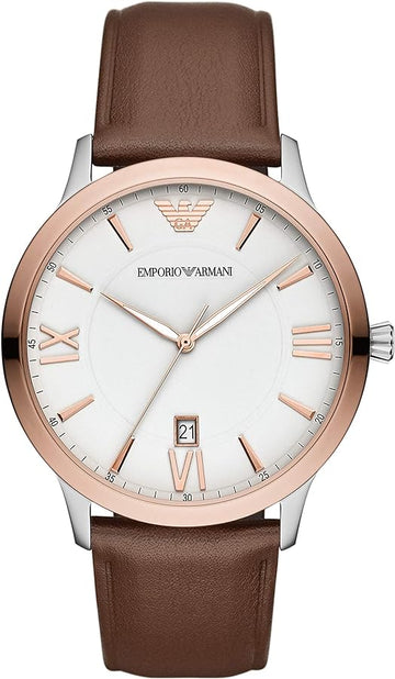  Shop Authentic Emporio Armani Giovanni Quartz White Dial Brown Leather Strap Watch For Men - AR11211 - Luxxuri