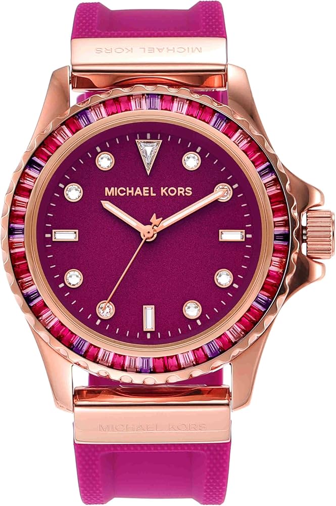  Shop Authentic Michael Kors Everest Pave Crystals Pink Dial Pink Rubber Strap Watch for Women - MK7441 - Luxxuri