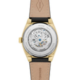  Shop Authentic Fossil Everett Automatic Skeleton Black Dial Black Leather Strap Watch for Men - ME3208 - Luxxuri