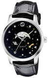  Shop Authentic Gucci G-Timeless Moonphase Black Dial Black Leather Strap Watch For Men - YA126327 - Luxxuri
