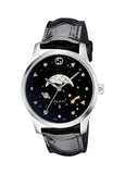  Shop Authentic Gucci G-Timeless Moonphase Black Dial Black Leather Strap Watch For Men - YA126327 - Luxxuri