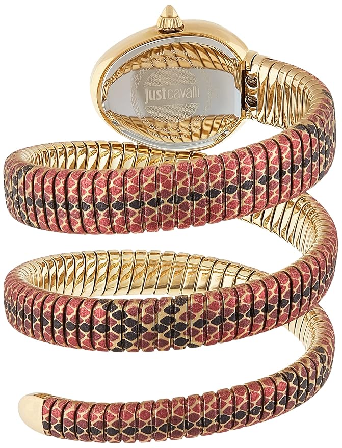 Just Cavalli Glam Snake Gold Dial Multicolor Steel Strap Watch for Women - JC1L163M0245