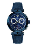  Shop Authentic Versace Aion Chronograph Blue Dial Blue Leather Strap Watch for Men - VBR070017 - Luxxuri