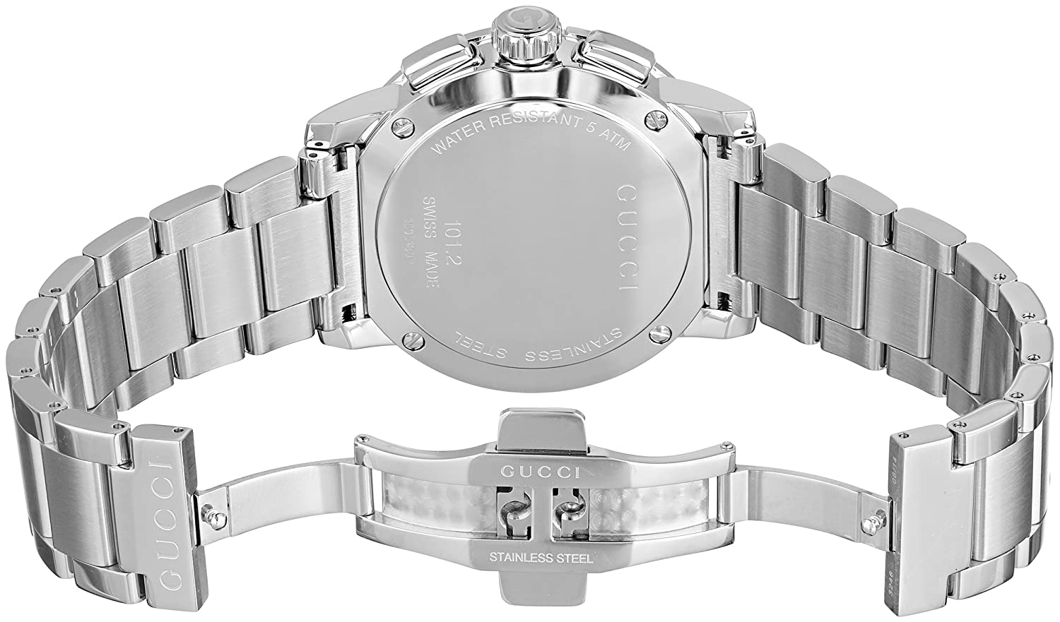  Shop Authentic Gucci G Chrono Chronograph Silver Dial Silver Steel Strap Watch For Men - YA101201 - Luxxuri
