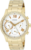  Shop Authentic Guess Solar Chronograph Diamonds White Dial Gold Steel Strap Watch for Women - W1069L2 - Luxxuri