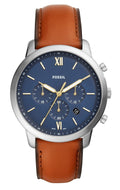  Shop Authentic Fossil Neutra Chronograph Blue Dial Brown Leather Strap Watch for Men - FS5453 - Luxxuri