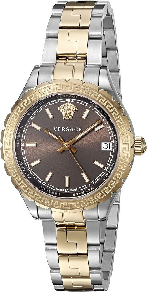  Shop Authentic Versace Hellenyium Brown Dial Two Tone Steel Strap Watch for Women - V12040015 - Luxxuri