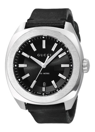  Shop Authentic Gucci GG2570 Black Dial Black Leather 44mm Watch For Men - YA142208 - Luxxuri