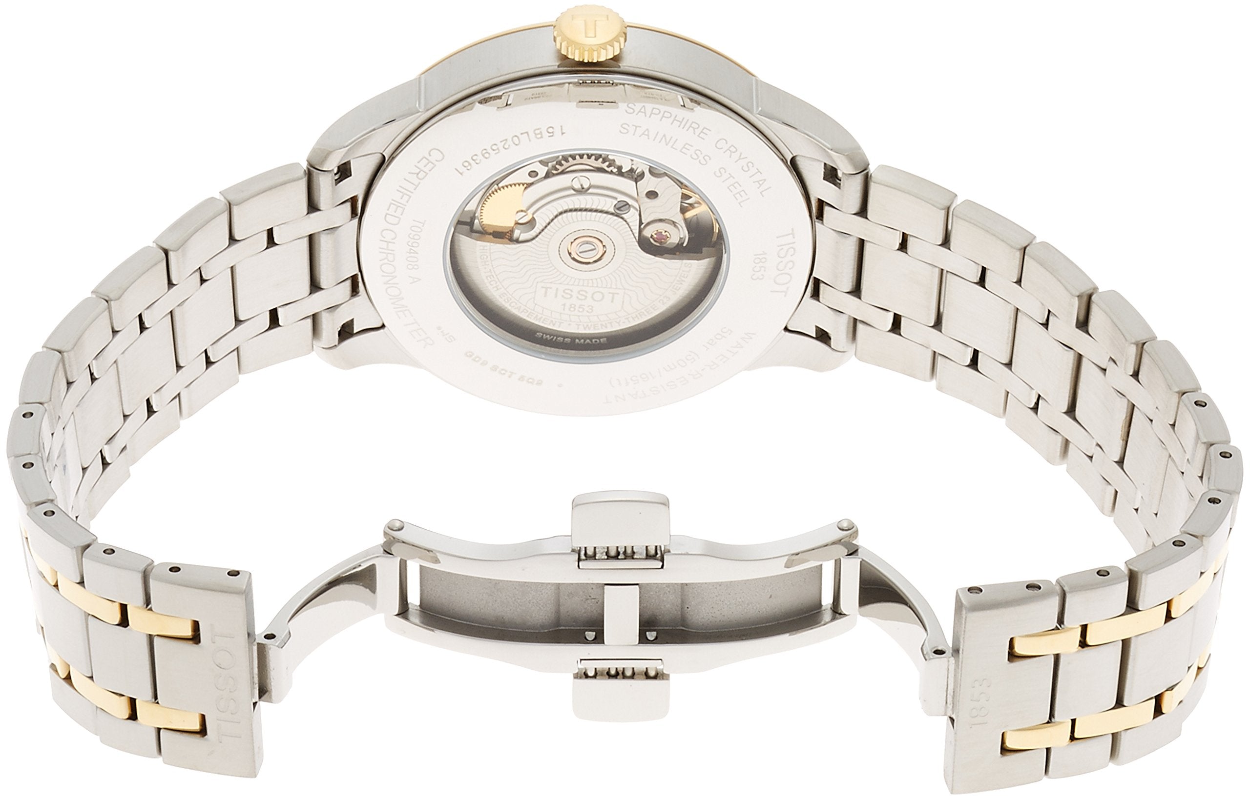 Tissot Chemin Des Tourelles Powermatic 80 Cosc Silver Dial Two Tone Steel Strap Watch For Men - T099.408.22.038.00