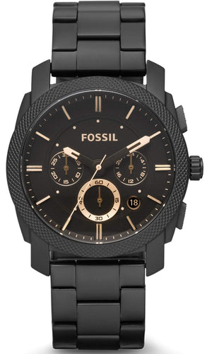  Shop Authentic Fossil Machine Chronograph Black Dial Black Steel Strap Watch for Men - FS4682 - Luxxuri