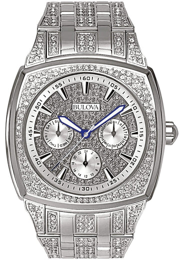  Shop Authentic Bulova Crystal Collection Phantom Silver Dial Silver Steel Strap Watch for Men - 96C002 - Luxxuri