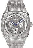  Shop Authentic Bulova Crystal Collection Phantom Silver Dial Silver Steel Strap Watch for Men - 96C002 - Luxxuri