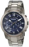  Shop Authentic Fossil Grant Chronograph Blue Dial Grey Steel Strap Watch for Men - FS4831 - Luxxuri