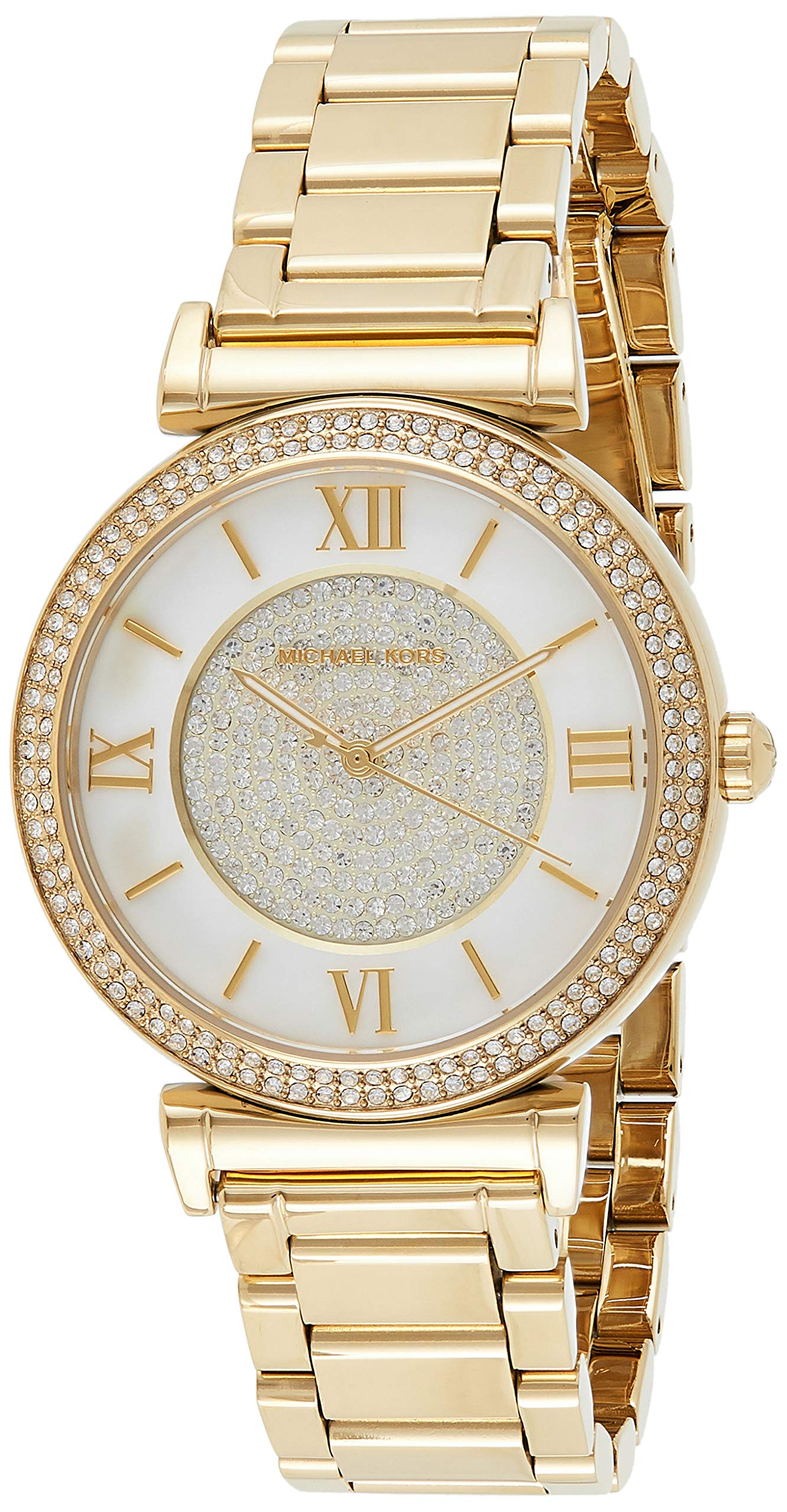  Shop Authentic Michael Kors Catlin Mother of Pearl Dial Gold Steel Strap Watch for Women - MK3332 - Luxxuri