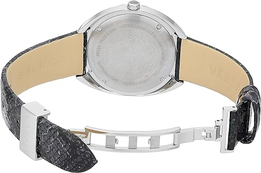  Shop Authentic Versace Shadov Quartz Silver Dial Black Snake Leather Strap Watch for Women - VEBM00118 - Luxxuri