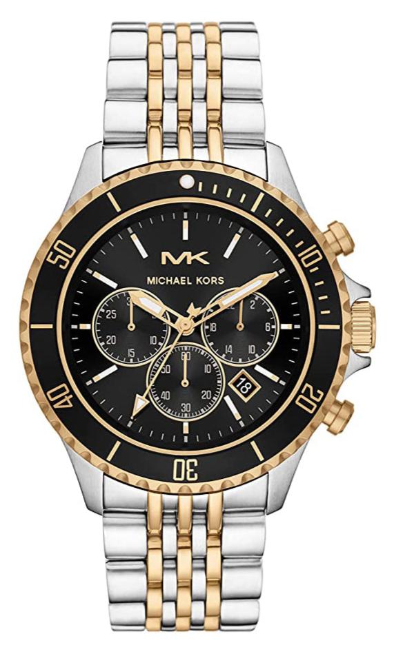  Shop Authentic Michael Kors Bayville Chronograph Black Dial Two Tone Steel Strap Watch For Women - MK8872 - Luxxuri