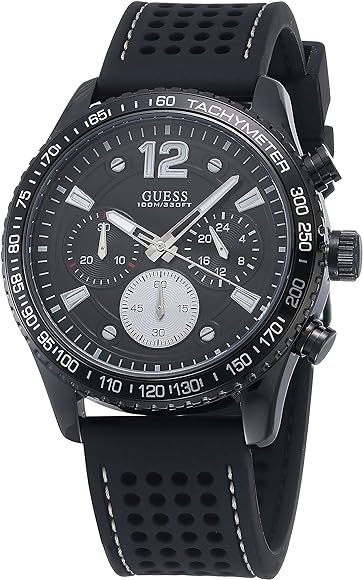  Shop Authentic Guess Fleet Chronograph Black Dial Black Rubber Strap Watch for Men - W0971G1 - Luxxuri