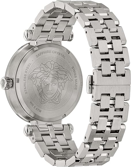  Shop Authentic Versace Greca Sport Quartz Black Dial Silver Steel Strap Watch For Men - VEZ300321 - Luxxuri