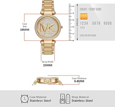  Shop Authentic Michael Kors Parker Analog Crystals Gold Dial Gold Steel Strap Watch For Women - MK7283 - Luxxuri