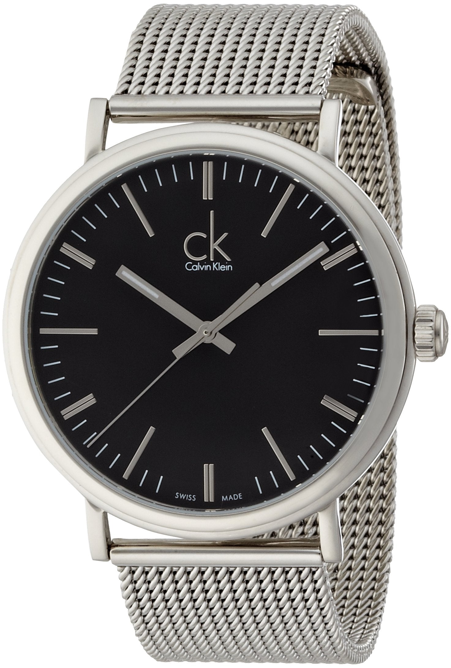  Shop Authentic Calvin Klein Surround Black Dial Silver Mesh Bracelet Watch for Men - K3W21121 - Luxxuri