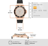  Shop Authentic Michael Kors Everest Analog Rose Gold Dial Black Silicone Strap Watch For Women - MK7358 - Luxxuri