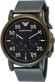  Shop Authentic Emporio Armani Luigi Quartz Chronograph Black Dial Green Mesh Bracelet Watch For Men - AR11115 - Luxxuri