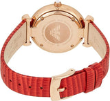  Shop Authentic Emporio Armani Gianni T Bar Silver Dial Red Leather Strap Watch For Women - AR1876 - Luxxuri