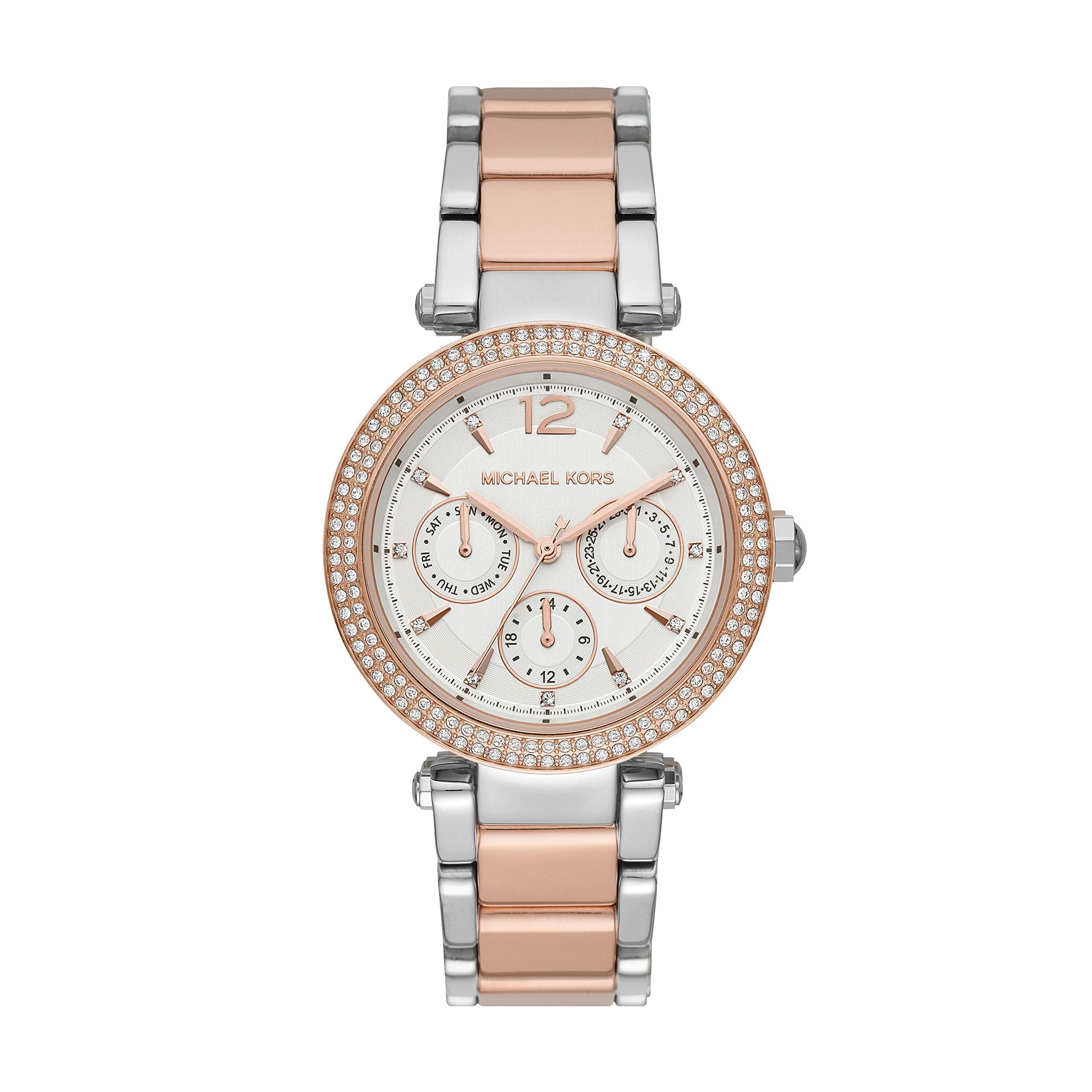 Michael Kors Parker White Dial Two Tone Steel Strap Watch for Women - MK5820