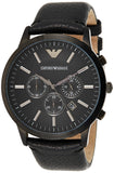  Shop Authentic Emporio Armani Sportivo Chronograph Black Dial Black Leather Strap Watch For Men - AR2461 - Luxxuri