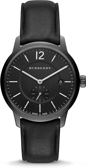  Shop Authentic Burberry The Classic Black Dial Black Leather Strap Watch for Men - BU10003 - Luxxuri