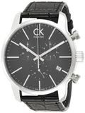  Shop Authentic Calvin Klein City Chronograph Black Dial Black Leather Strap Watch for Men - K2G271C3 - Luxxuri