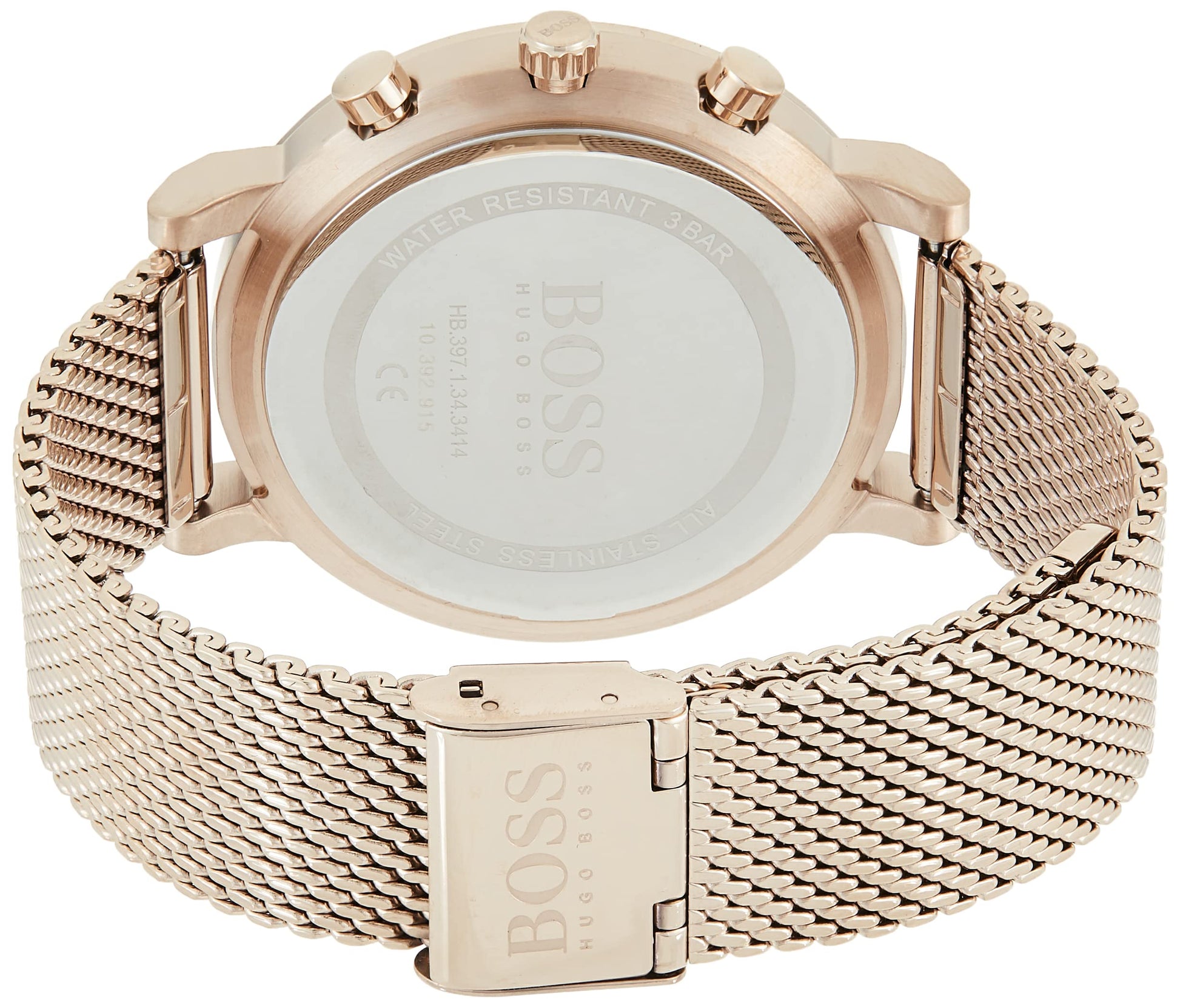  Shop Authentic Hugo Boss Integrity Black Dial Gold Mesh Bracelet Watch for Men - 1513808 - Luxxuri