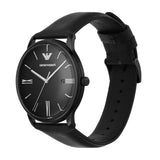 Shop Authentic Emporio Armani Minimalist Analog Black Dial Black Leather Strap Watch For Men - AR11573 - Luxxuri