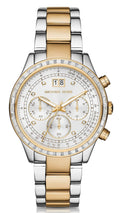  Shop Authentic Michael Kors Brinkley Chronograph Silver Dial Two Tone Steel Strap Watch for Women - MK6188 - Luxxuri