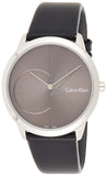  Shop Authentic Calvin Klein Minimal Black Dial Black Leather Strap Watch for Men - K3M211C3 - Luxxuri