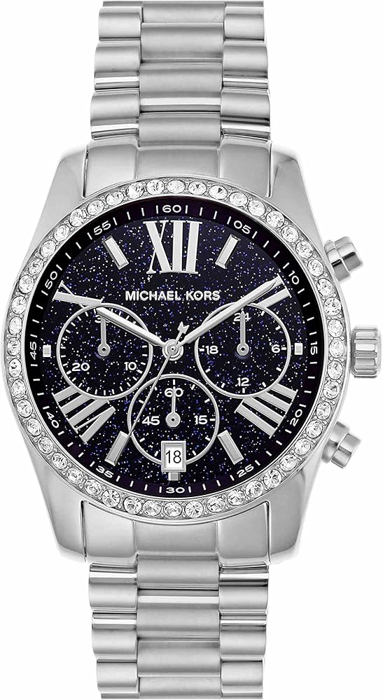  Shop Authentic Michael Kors Lexington Chronograph Black Dial Silver Steel Strap Watch For Women - MK7277 - Luxxuri