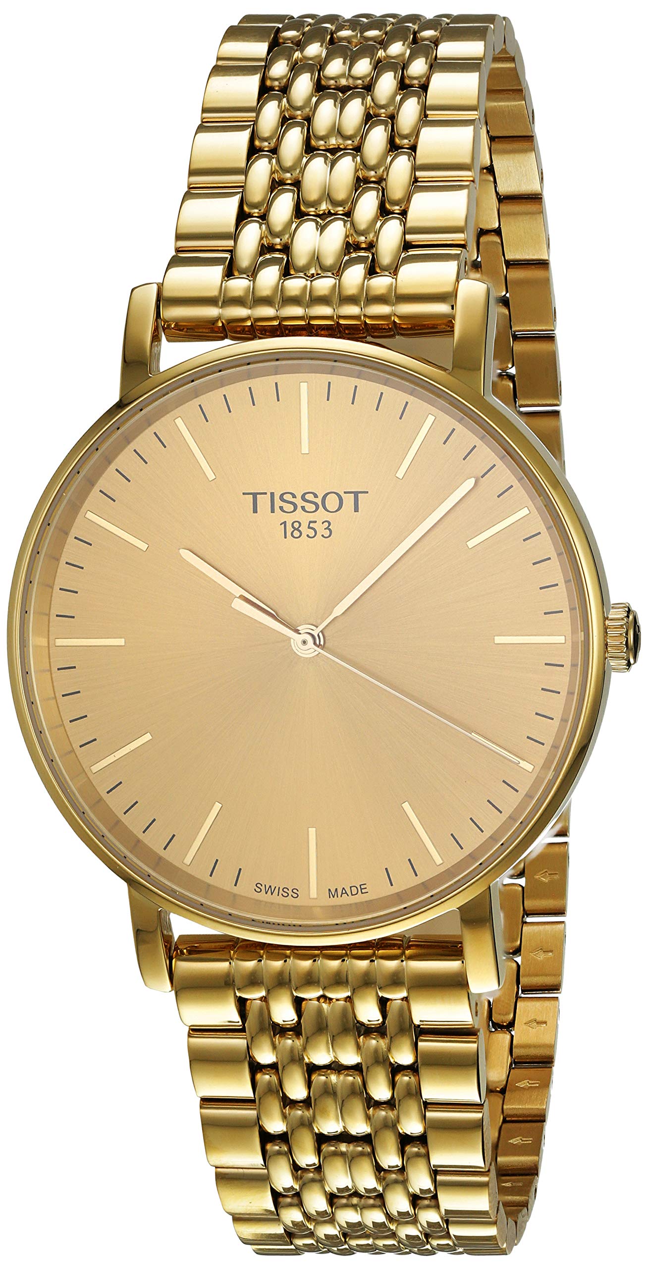  Shop Authentic Tissot T Classic Everytime Medium Gold Dial Gold Mesh Bracelet Watch For Men - T109.410.33.021.00 - Luxxuri