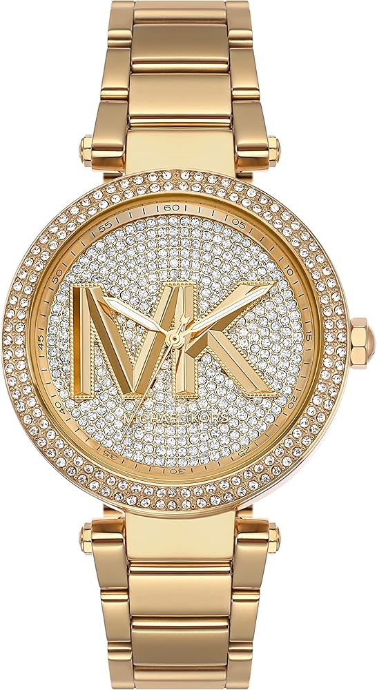  Shop Authentic Michael Kors Parker Analog Crystals Gold Dial Gold Steel Strap Watch For Women - MK7283 - Luxxuri
