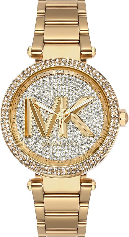  Shop Authentic Michael Kors Parker Analog Crystals Gold Dial Gold Steel Strap Watch For Women - MK7283 - Luxxuri
