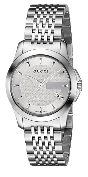  Shop Authentic Gucci G Timeless Silver Dial Silver Steel Strap Watch For Women - YA126501 - Luxxuri