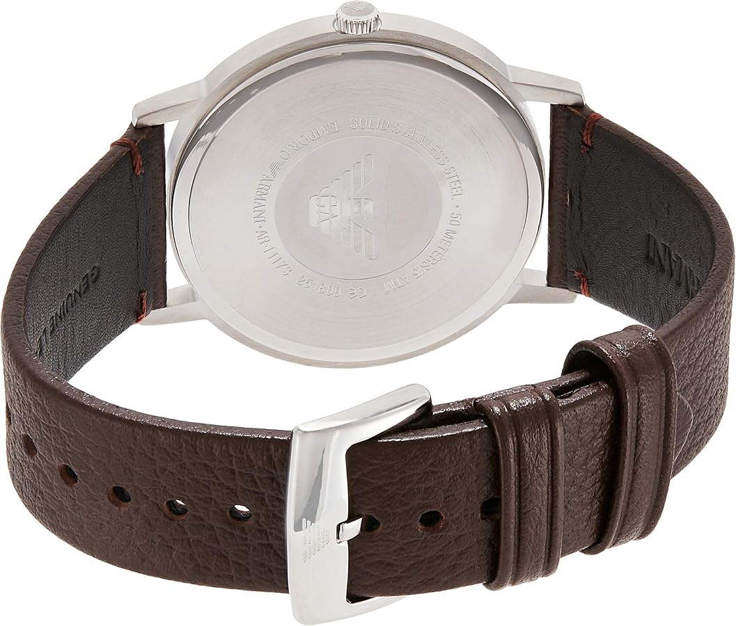  Shop Authentic Emporio Armani Luigi Quartz Grey Dial Brown Leather Strap Watch For Men - AR11175 - Luxxuri
