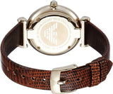  Shop Authentic Emporio Armani Gianni T Bar Beige Dial Brown Leather Strap Watch For Women - AR1883 - Luxxuri