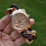  Shop Authentic Michael Kors Runway Rose Gold Dial Two Tone Steel Strap Watch for Women - MK4269 - Luxxuri