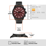  Shop Authentic Fossil Brox Multifunction Maroon Dial Black Steel Strap Watch for Women - BQ2803 - Luxxuri