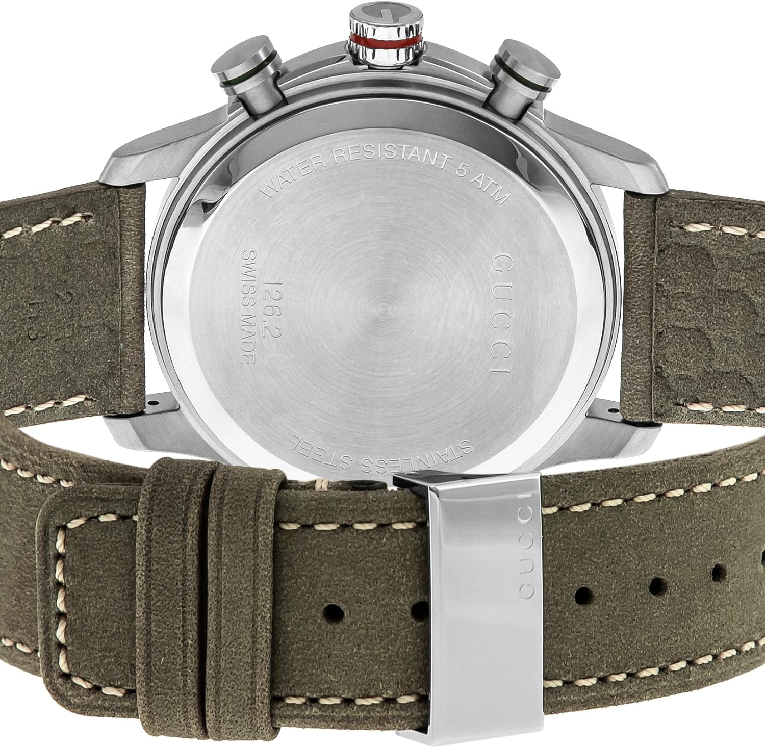  Shop Authentic Gucci G Timeless Chronograph Grey Dial Grey Leather Strap Watch For Men - YA126242 - Luxxuri