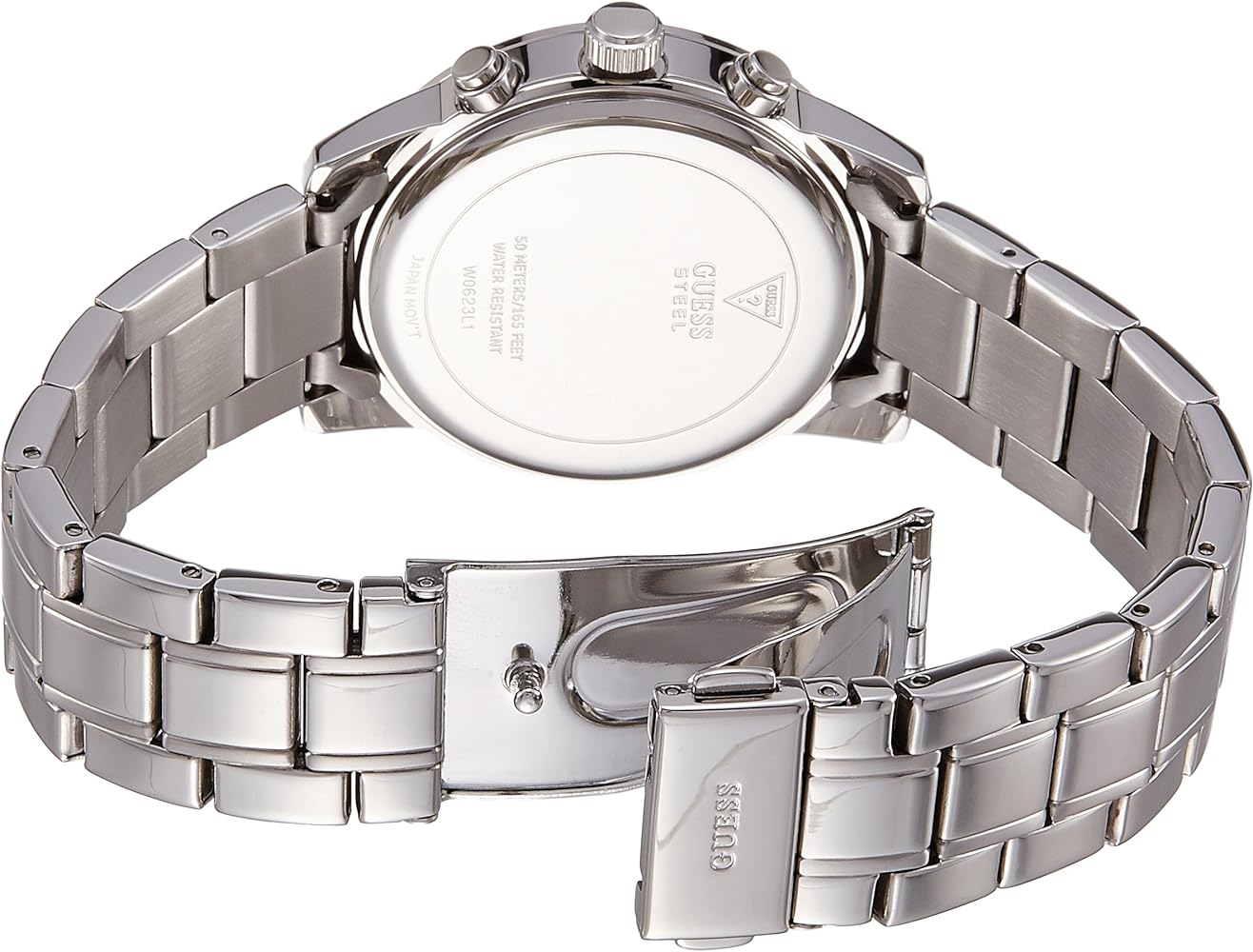  Shop Authentic Guess Mini Sunrise Chronograph Quartz Silver Dial Silver Steel Strap Watch For Women - W0623L1 - Luxxuri