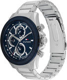  Shop Authentic Tommy Hilfiger Clark Chronograph Blue Dial Silver Steel Strap Watch For Men - 1792080 - Luxxuri