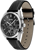  Shop Authentic Hugo Boss Champion Black Dial Black Leather Strap Watch for Men - 1513816 - Luxxuri