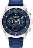  Shop Authentic Tommy Hilfiger Luca Chronograph Blue Dial Blue Silicone Strap Watch For Men - 1710489 - Luxxuri