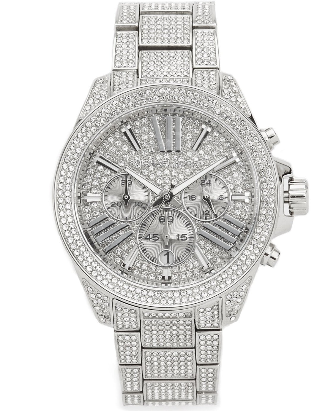  Shop Authentic Michael Kors Wren Chronograph Crystals Silver Dial Silver Steel Strap Watch For Women - MK6317 - Luxxuri
